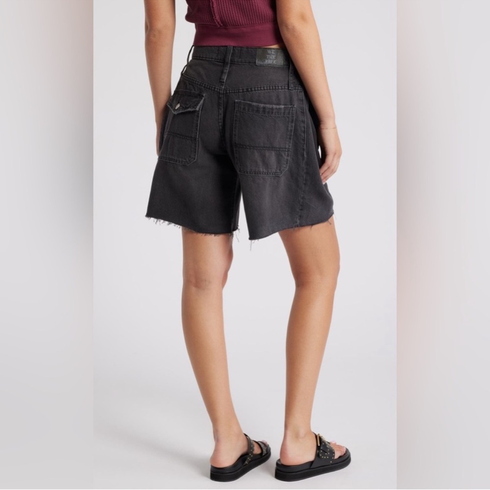 We The Free Black Boomerang 🪃 High-rise Long Shorts Black NWOT - Picture 3 of 9